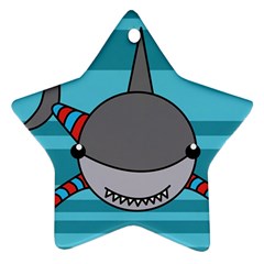 Shark Sea Fish Animal Ocean Star Ornament (two Sides)