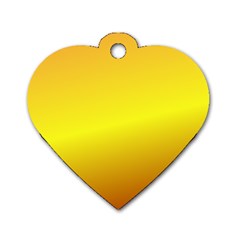 Gradient Orange Heat Dog Tag Heart (two Sides)