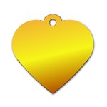 Gradient Orange Heat Dog Tag Heart (Two Sides) Front