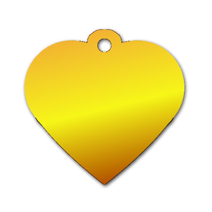 Gradient Orange Heat Dog Tag Heart (Two Sides)