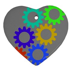 Gear Transmission Options Settings Ornament (heart) by Nexatart