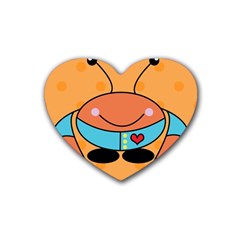 Crab Sea Ocean Animal Design Rubber Coaster (heart)  by Nexatart