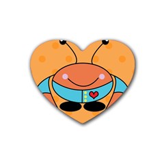 Crab Sea Ocean Animal Design Heart Coaster (4 Pack)  by Nexatart