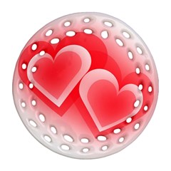 Heart Love Romantic Art Abstract Ornament (round Filigree) by Nexatart