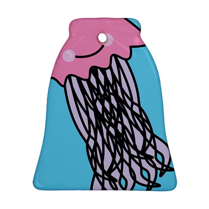 Jellyfish Cute Illustration Cartoon Ornament (Bell)