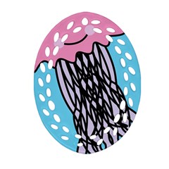 Jellyfish Cute Illustration Cartoon Ornament (oval Filigree)