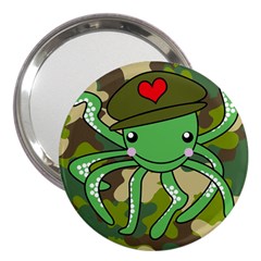 Octopus Army Ocean Marine Sea 3  Handbag Mirrors by Nexatart