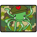 Octopus Army Ocean Marine Sea Double Sided Fleece Blanket (Large)  80 x60  Blanket Back