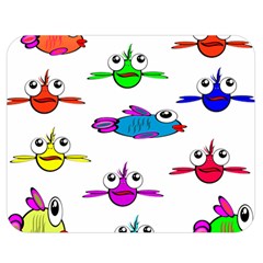 Fish Swim Cartoon Funny Cute Double Sided Flano Blanket (medium)  by Nexatart