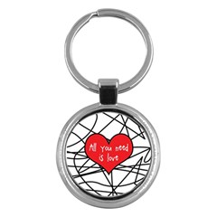 Love Abstract Heart Romance Shape Key Chains (round)  by Nexatart