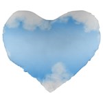 Sky Cloud Blue Texture Large 19  Premium Flano Heart Shape Cushions Back