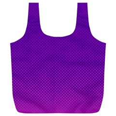 Halftone Background Pattern Purple Full Print Recycle Bags (l) 