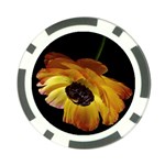 Ranunculus Yellow Orange Blossom Poker Chip Card Guard Front