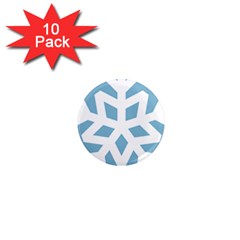 Snowflake Snow Flake White Winter 1  Mini Magnet (10 Pack)  by Nexatart