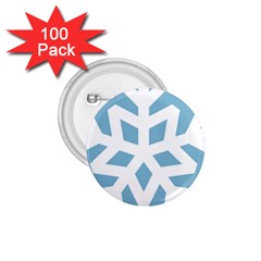 Snowflake Snow Flake White Winter 1 75  Buttons (100 Pack)  by Nexatart