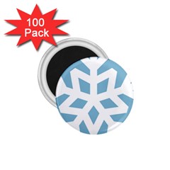 Snowflake Snow Flake White Winter 1 75  Magnets (100 Pack) 