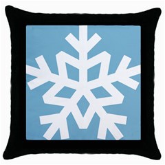 Snowflake Snow Flake White Winter Throw Pillow Case (black) by Nexatart