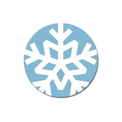 Snowflake Snow Flake White Winter Magnet 3  (round) by Nexatart