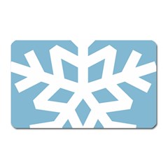 Snowflake Snow Flake White Winter Magnet (rectangular) by Nexatart