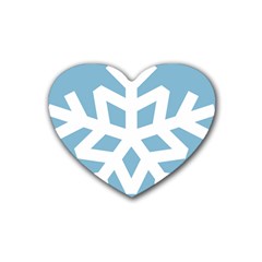 Snowflake Snow Flake White Winter Heart Coaster (4 Pack)  by Nexatart