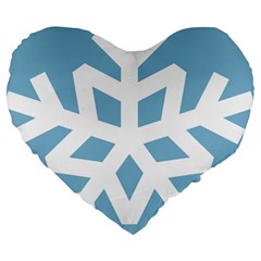 Snowflake Snow Flake White Winter Large 19  Premium Heart Shape Cushions by Nexatart