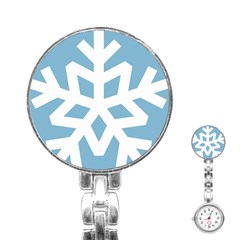 Snowflake Snow Flake White Winter Stainless Steel Nurses Watch by Nexatart