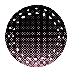 Halftone Background Pattern Black Round Filigree Ornament (two Sides) by Nexatart