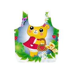 Bear Strawberries Full Print Recycle Bags (s)  by Nexatart