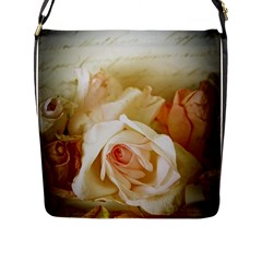 Roses Vintage Playful Romantic Flap Messenger Bag (l)  by Nexatart