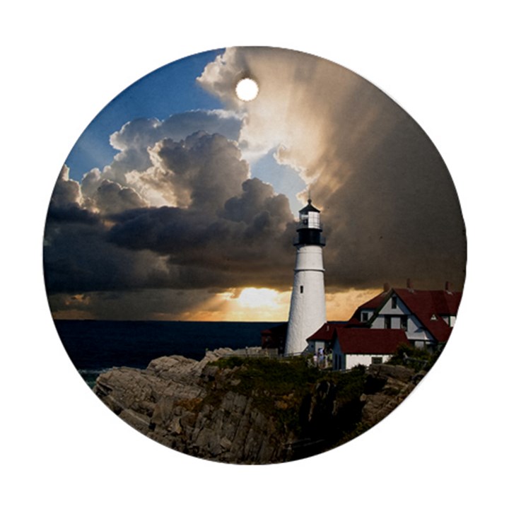 Lighthouse Beacon Light House Ornament (Round)