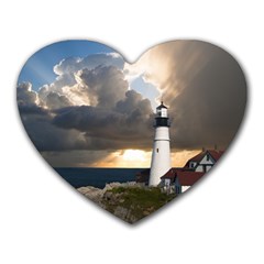 Lighthouse Beacon Light House Heart Mousepads by Nexatart