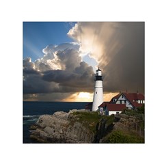 Lighthouse Beacon Light House Small Satin Scarf (square) by Nexatart