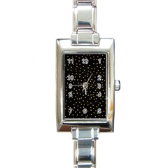 Grunge Pattern Black Triangles Rectangle Italian Charm Watch