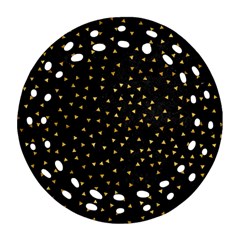 Grunge Pattern Black Triangles Round Filigree Ornament (two Sides) by Nexatart