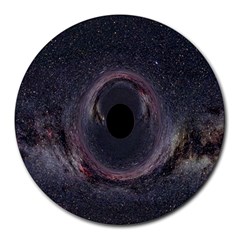 Black Hole Blue Space Galaxy Star Round Mousepads by Mariart