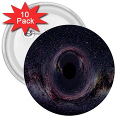 Black Hole Blue Space Galaxy Star 3  Buttons (10 pack) 