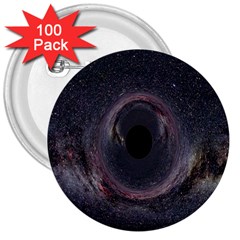 Black Hole Blue Space Galaxy Star 3  Buttons (100 Pack)  by Mariart