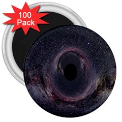 Black Hole Blue Space Galaxy Star 3  Magnets (100 pack)