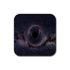 Black Hole Blue Space Galaxy Star Rubber Coaster (Square) 
