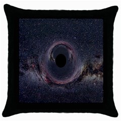 Black Hole Blue Space Galaxy Star Throw Pillow Case (Black)