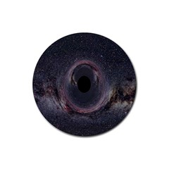Black Hole Blue Space Galaxy Star Rubber Coaster (Round) 