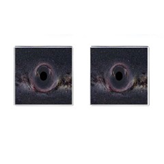 Black Hole Blue Space Galaxy Star Cufflinks (Square)