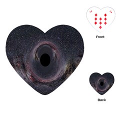 Black Hole Blue Space Galaxy Star Playing Cards (Heart) 