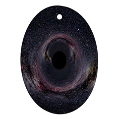 Black Hole Blue Space Galaxy Star Oval Ornament (Two Sides)