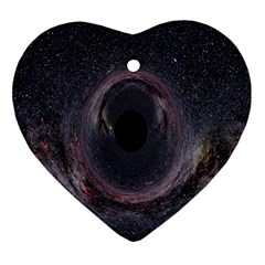 Black Hole Blue Space Galaxy Star Heart Ornament (Two Sides)