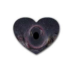 Black Hole Blue Space Galaxy Star Rubber Coaster (heart) 