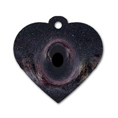 Black Hole Blue Space Galaxy Star Dog Tag Heart (Two Sides)
