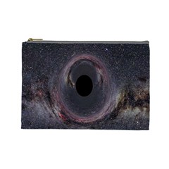 Black Hole Blue Space Galaxy Star Cosmetic Bag (Large) 
