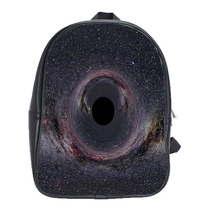 Black Hole Blue Space Galaxy Star School Bag (Large)