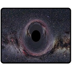 Black Hole Blue Space Galaxy Star Fleece Blanket (Medium) 